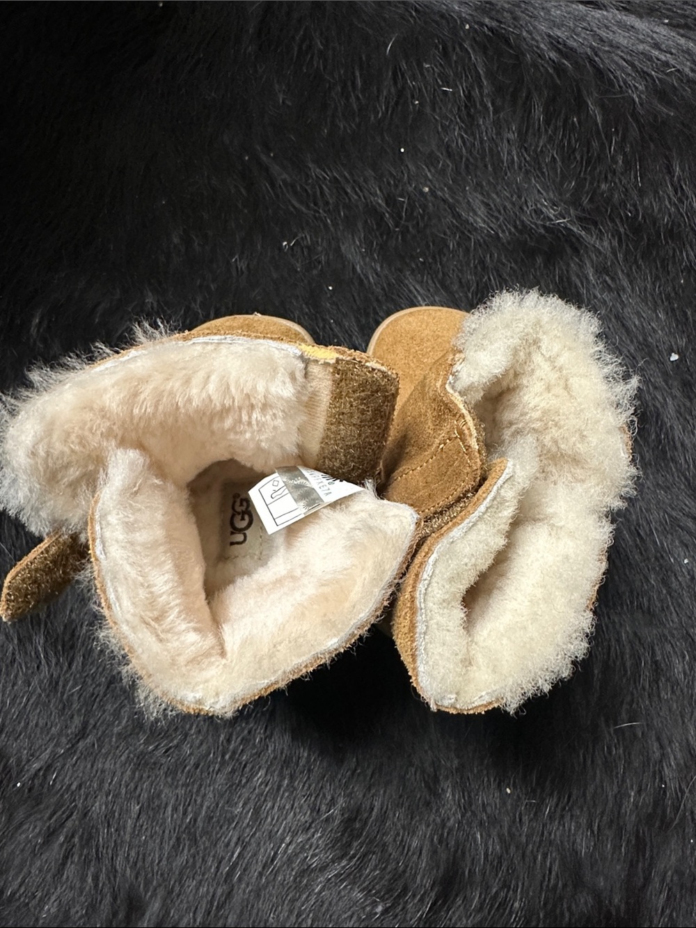 UGG Chestnut Suede Sheepskin-Lined Baby Boots